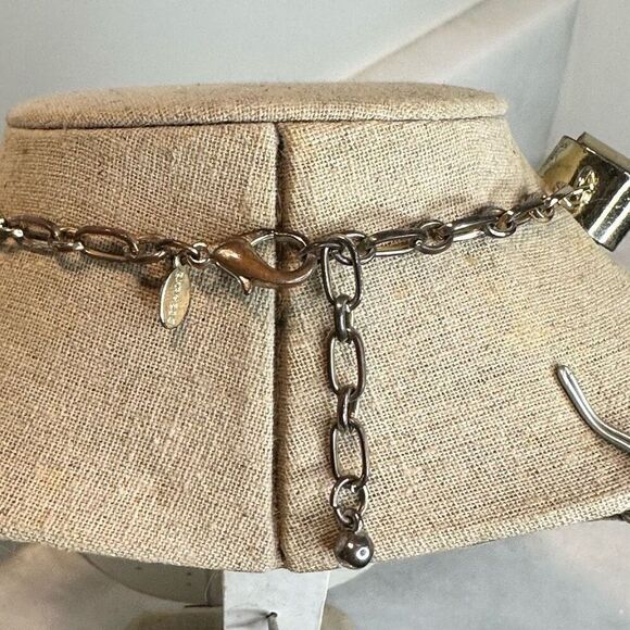 Express Vintage Big Gold Box Chain, Large Heavy Chain Collar Necklace 22" - Picture 3 of 4